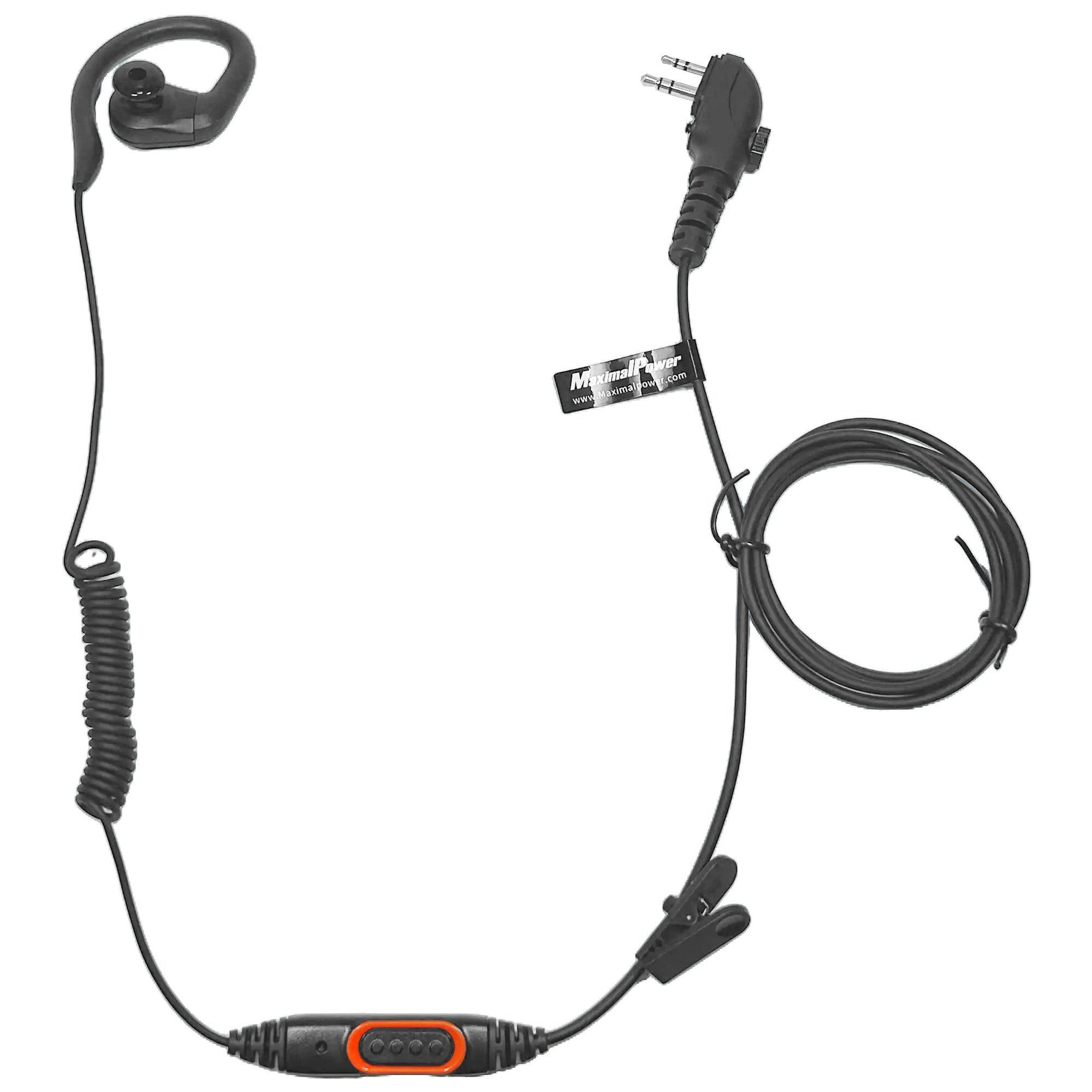 180° Rotating Earpiece 2-Pin Ear Hook Earpiece for Shoulder Speaker Microphones, Wired Over-Ear Headphones with Over Ear-Hook Earclip Running Earphones, Black, Receiving Only for Hytera Walkie Talkie Two-Way Radio