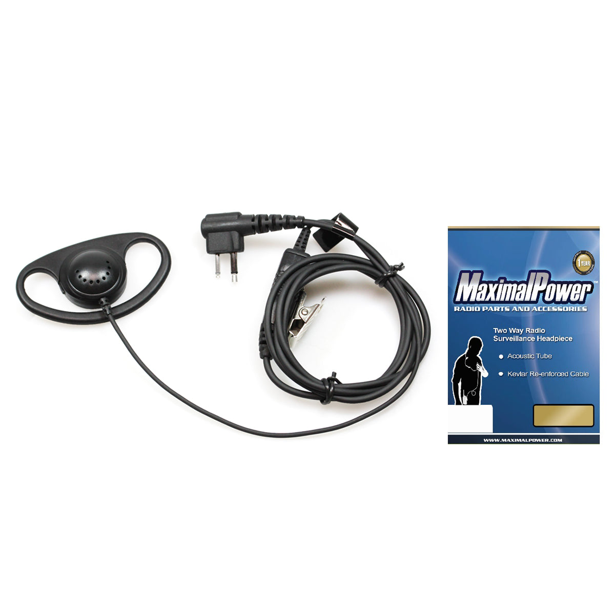 Surveillance Headset D-Shape Ear Hook Earpiece PTT Mic M1 MOTOROLA –  MaximalPower