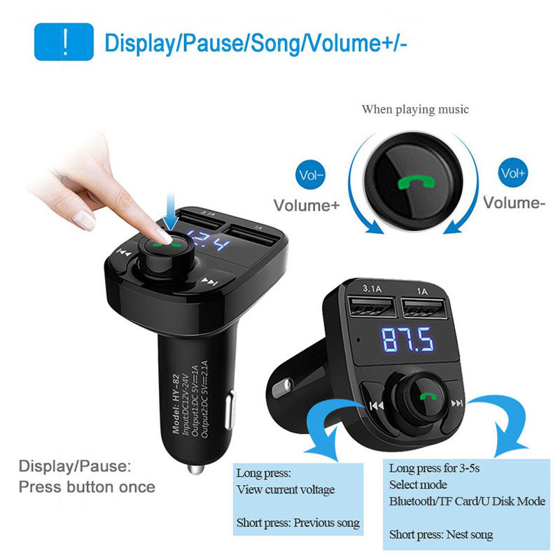 Adverteerder Onzin Doorzichtig Bluetooth Car Kit MP3 Player FM Transmitter Wireless Radio Adapter USB –  MaximalPower