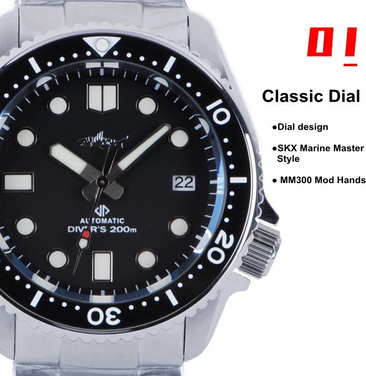 heimdallr sharkey marine master skx 007 mod dive watch