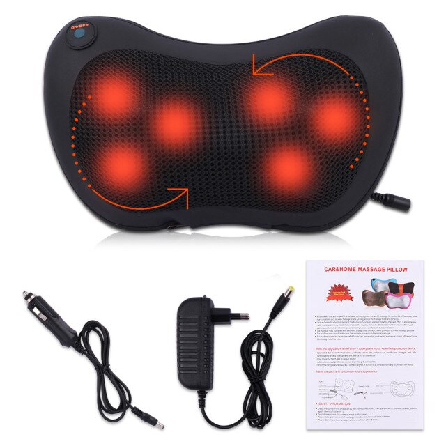 Professional Relaxation Massage Pillow Vibrator  with Heat / Electric Massage Pillow Vibrator Relaxation Shoulder Neck Back Body Heating