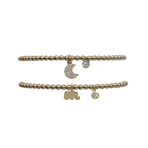 Bonnie Jennifer Elephant Moon Charm Bracelet Set