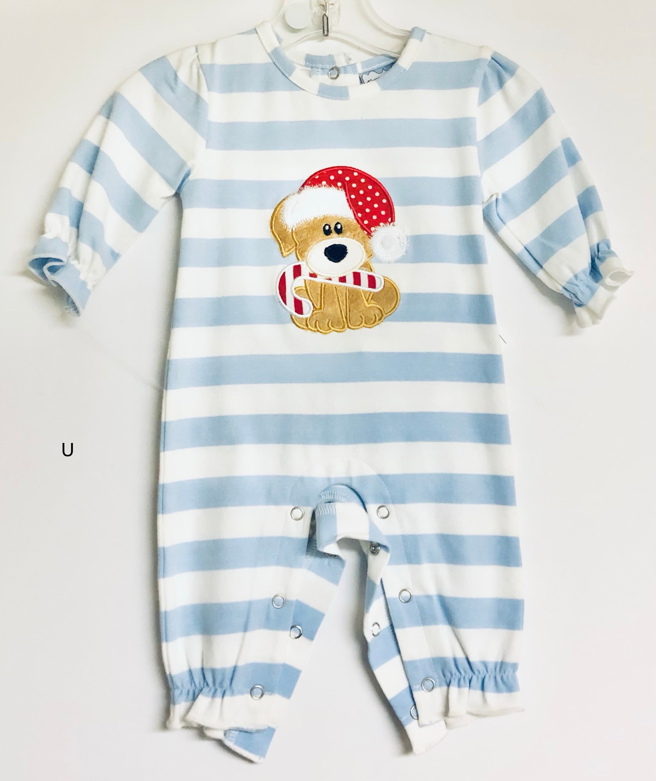 Puppy w/ Christmas Hat romper