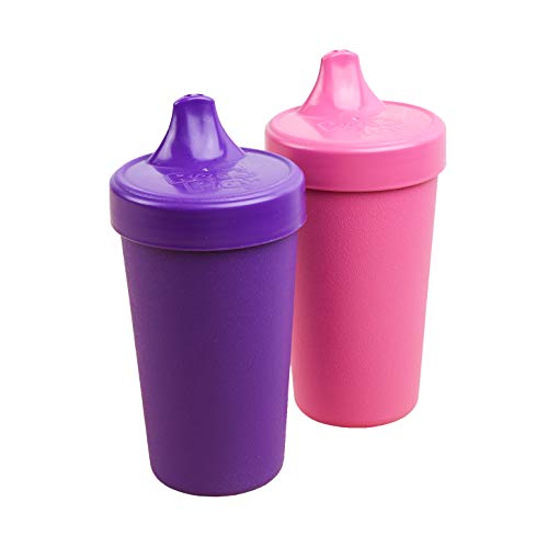 RePlay Recycled 3 Plastic No Spill PINKS Sippy Cups w Valves 10oz MADE IN  USA