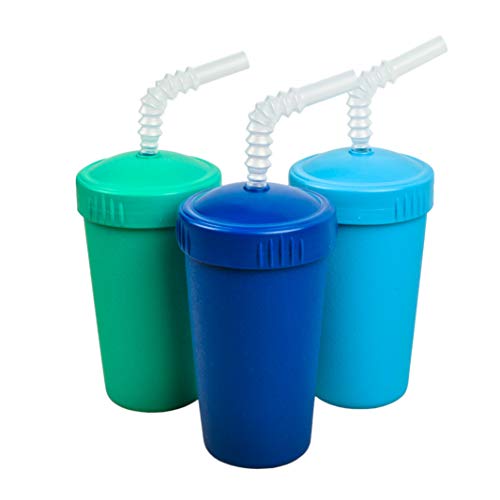 10 oz Straw Cup Set w/ Reversible Bendy Straws