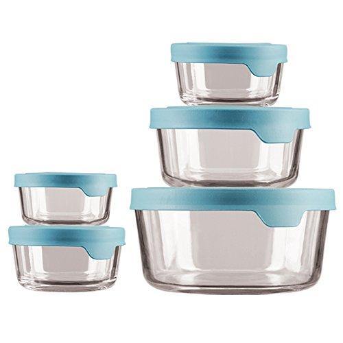 Anchor Hocking 2-Cup Glass Storage Set with Lids, 6-Piece