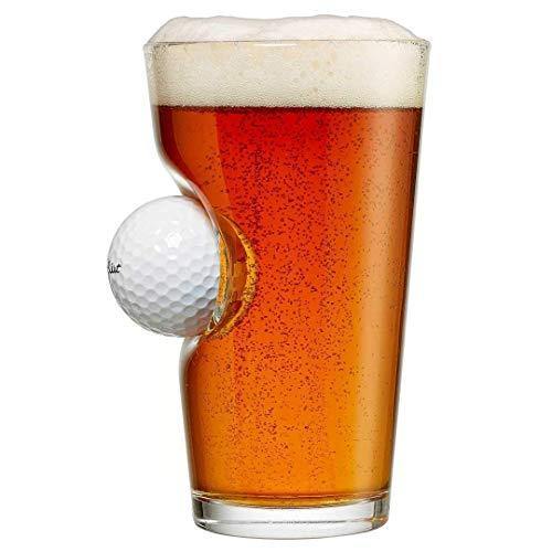 BenShot Pint Glass with Real Golf Ball - United States of Made