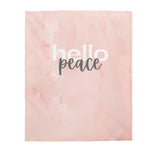 Load image into Gallery viewer, Decorative Blanket - Peach Marble Hello Peace Throw Blanket - Aristo House

