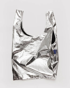 Metallic Silver Baggu Standard Reusable Bag - Hammer Museum Store
