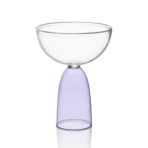 Coupe Cocktail Glass:  Halftone Clear + Lavender - Mamo - Hammer Museum Store