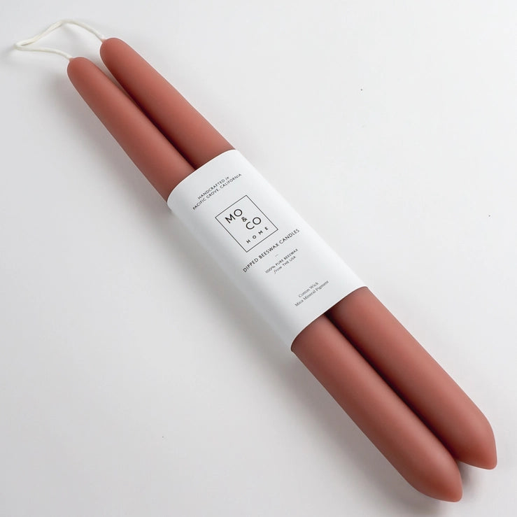 Terracotta 10" Dipped Beeswax Candles