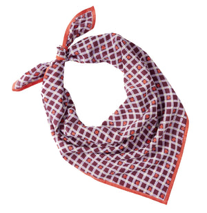 Block Shop: Hearts Square Scarf | Maroon - Hammer Museum Store