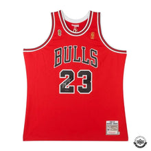 Load image into Gallery viewer, Michael Jordan Signed 1997 Chicago Bulls NBA Finals Jersey M&amp;N (Upper Deck)
