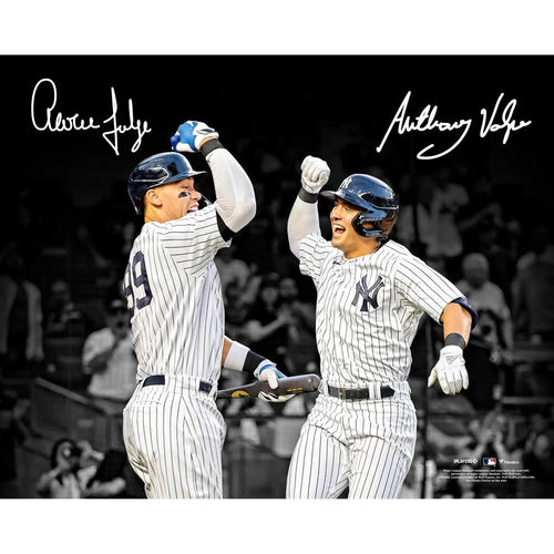 Anthony Volpe New York Yankees Autographed 16 x 20 Pinstripe Jersey Batting Stance Photograph