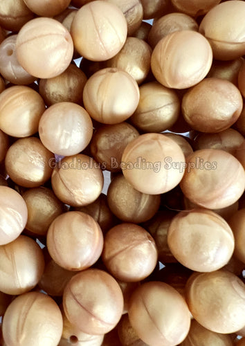 Metallic Gold Silicone Beads  Loose Silicone Beads are available