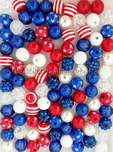 100qty 12mm Valentine Mixed Beads - Acrylic Mixed Beads