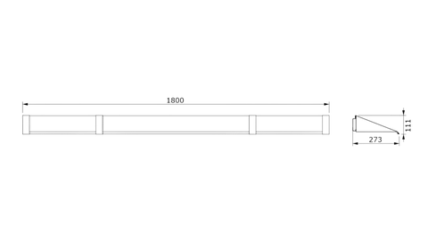 disegno tecnico mensola Marea Full 1800-3 in metallo