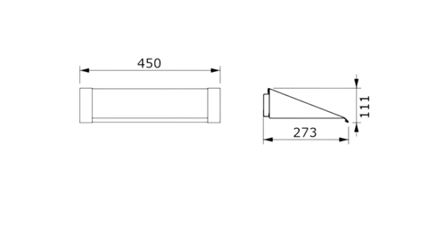 disegno tecnico mensole Marea full 450 in metallo