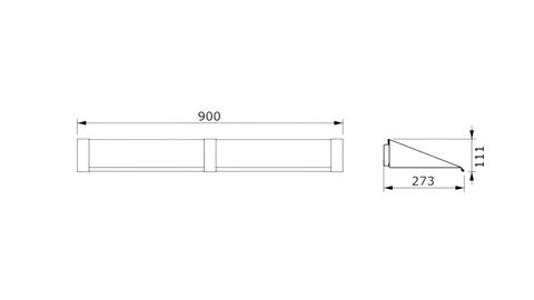 disegno tecnico mensola Marea Full 900-2 in metallo