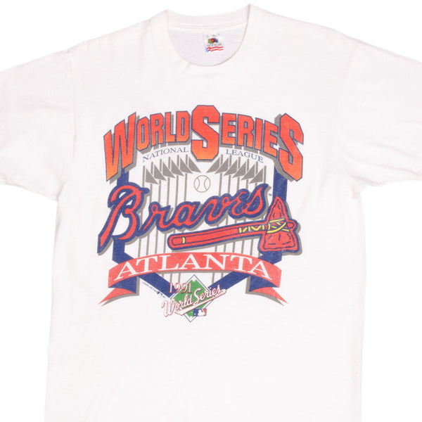 Braves World Series Champs 1995 T-Shirt from Homage. | Grey | Vintage Apparel from Homage.