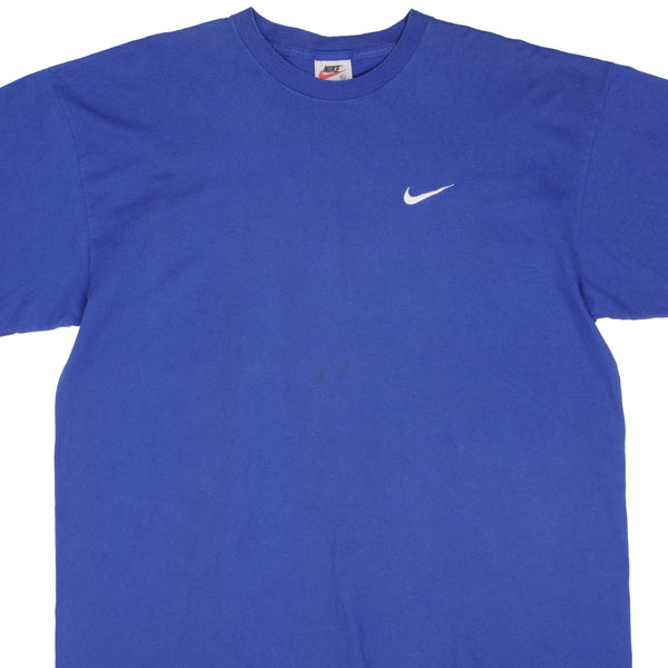 VINTAGE NIKE CLASSIC SWOOSH NAVY BLUE TEE SHIRT 1990S SIZE 2XL