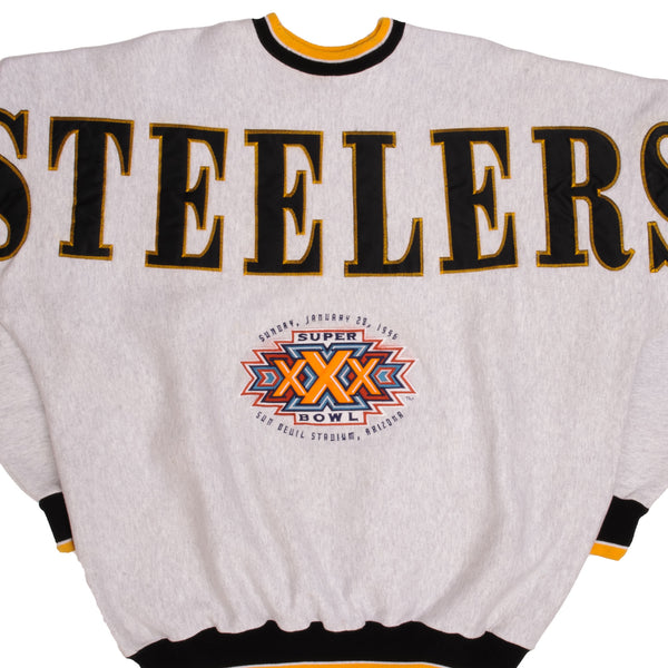 VINTAGE NFL STEELERS XXX SUPER BOWL SWEATSHIRT 1996 SIZE LARGE MADE IN –  Vintage rare usa