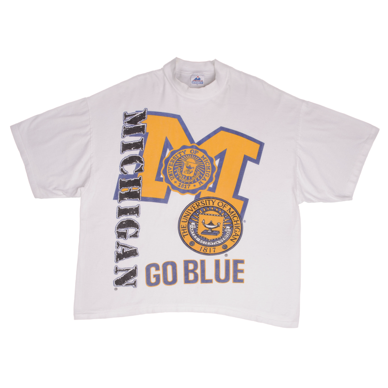 VINTAGE UNIVERSITY OF MICHIGAN GO BLUE TEE SHIRT 1990s SIZE XL ...