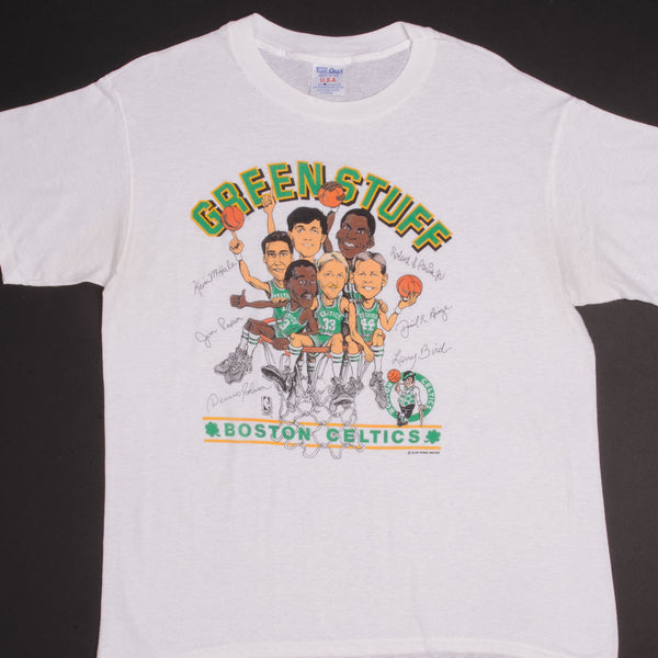 VTG Single Stitch Boston Celtics LOGO 7 t shirt 90s RARE Design NBA  Basketball