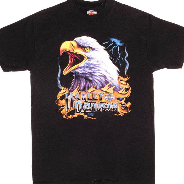 VINTAGE 3D EMBLEM HARLEY DAVIDSON AMERICAN HOG TEE SHIRT 1991