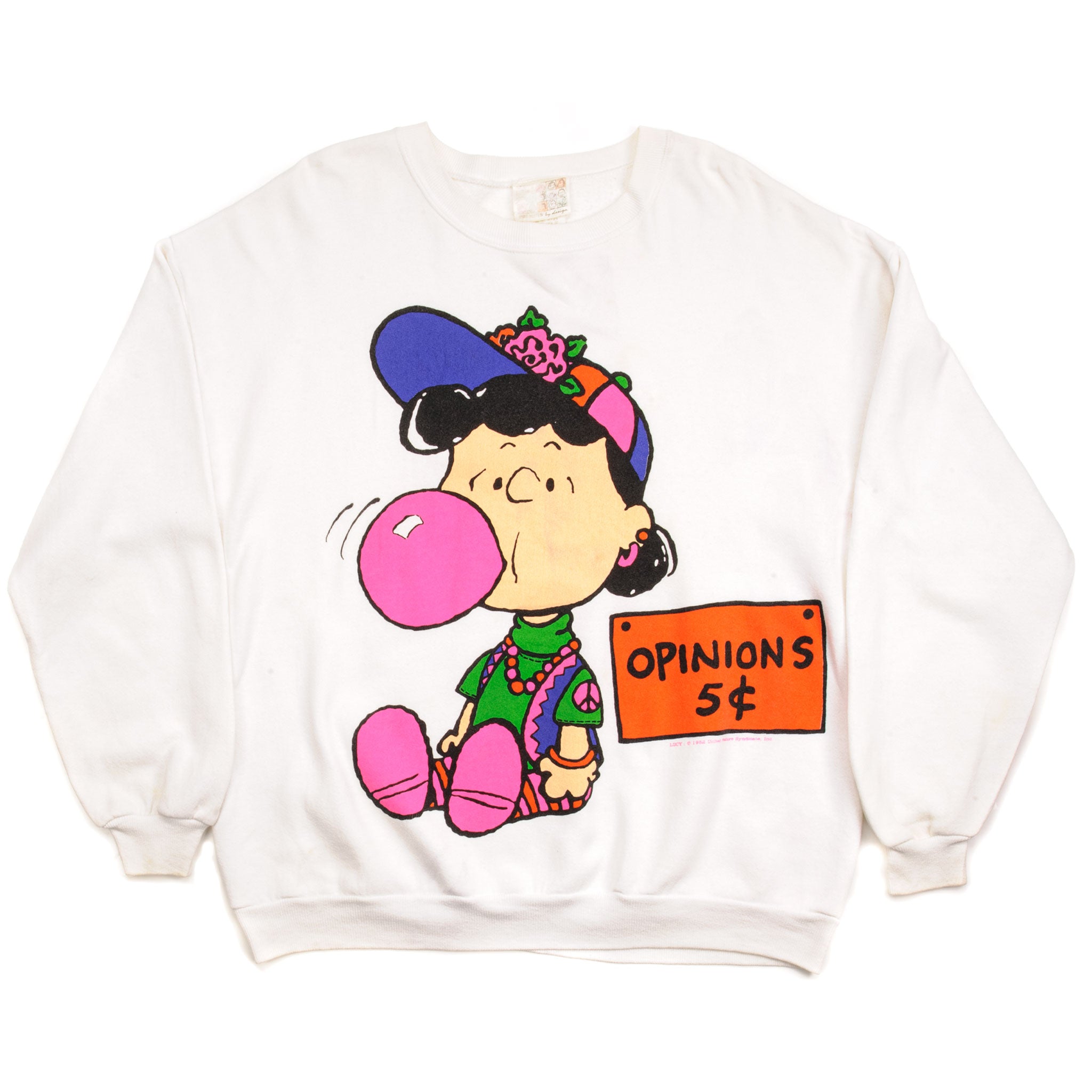 VINTAGE PEANUTS LUCY VAN PELT SWEATSHIRT 1970'S SIZE XL MADE IN