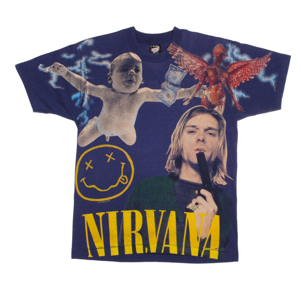 VINTAGE NIRVANA KURT COBAIN TEE SHIRT 90s SIZE 2XL MADE IN USA