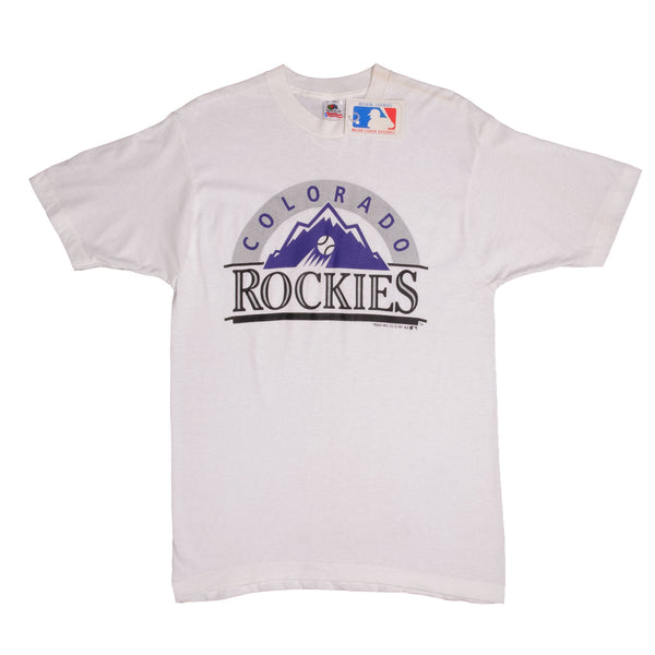 Men’s Vintage 90s Colorado Rockies Big Logo Single Stitch t Shirt sz M Black