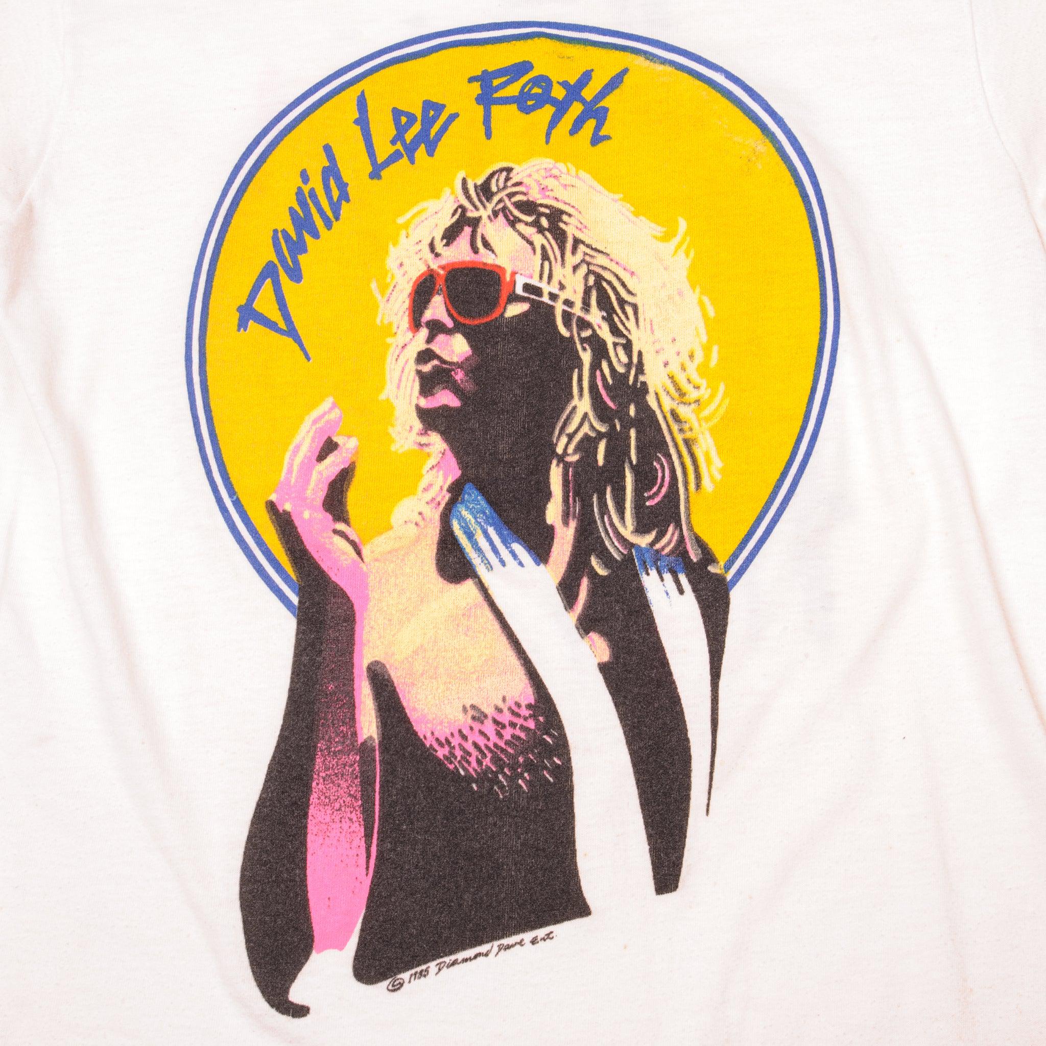 VINTAGE DAVID LEE ROTH CRAZY FROM THE HEAT'85 TEE SHIRT SIZE SMALL MAD –  Vintage rare usa