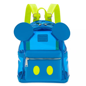 Loungefly Disney Mickey Mouse Neon Mini Backpack Transparent Blue - Leo's Treasure Box