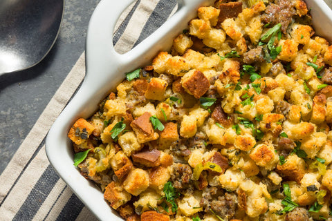 Bread Stuffing With Garlic Olive Oil and Herbs