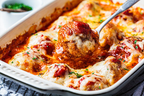 One-Dish Olive Oil Meatball and Ravioli Casserole