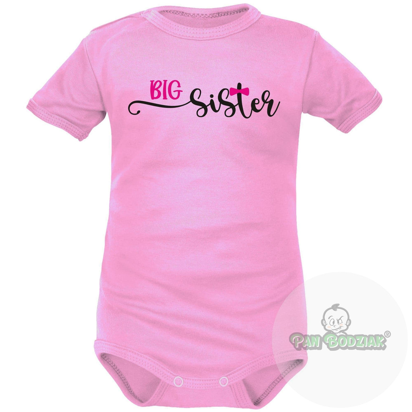 Body lub koszulka dla sióstr: little sister / big sister-big sister-różowy-56 - body-Pan Bodziak®
