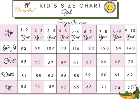 Size Chart Girls
