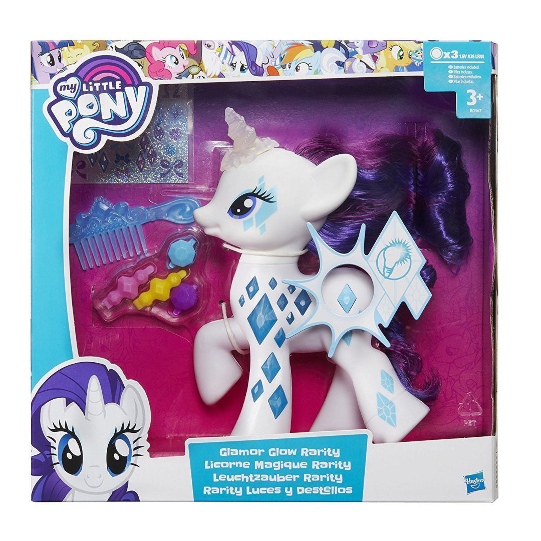 Electronic My Little Pony Glamour Glow Rarity Lights Up Cutie Mark Magic Figure