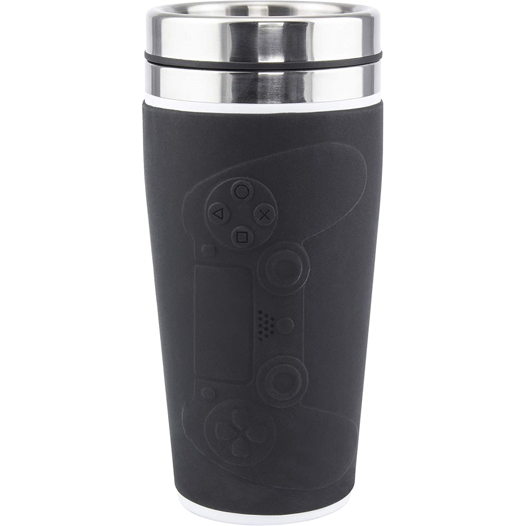 paladone playstation controller travel mug 450ml stainless steel black mug