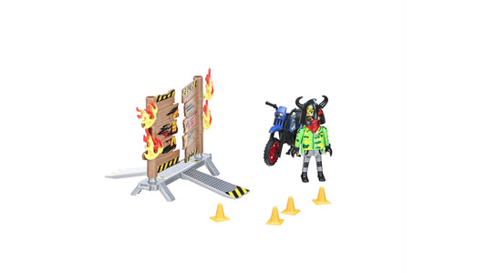 PLAYMOBIL Stunt Show Motocross with Fiery Wall 