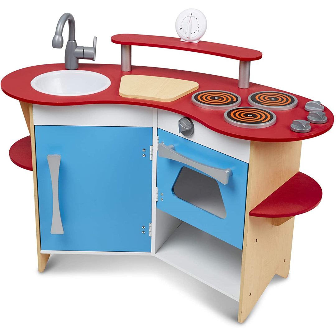 melissa & doug cook's corner wooden kitchen play set