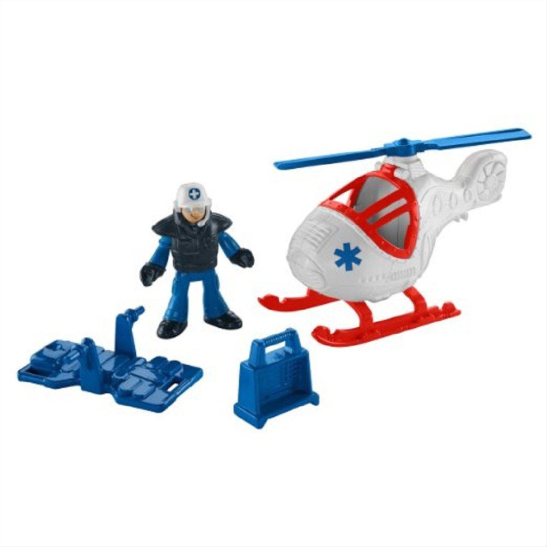 fisher price imaginext y2795 city helicopter and medic figure playset toy