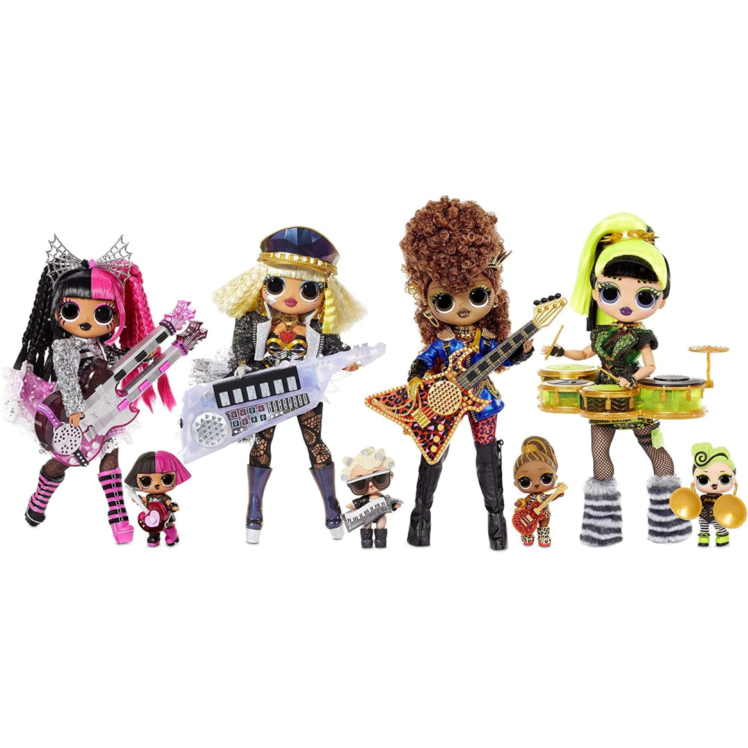 l.o.l. surprise! omg remix super surprise 4 fashion dolls & 4 musical instruments