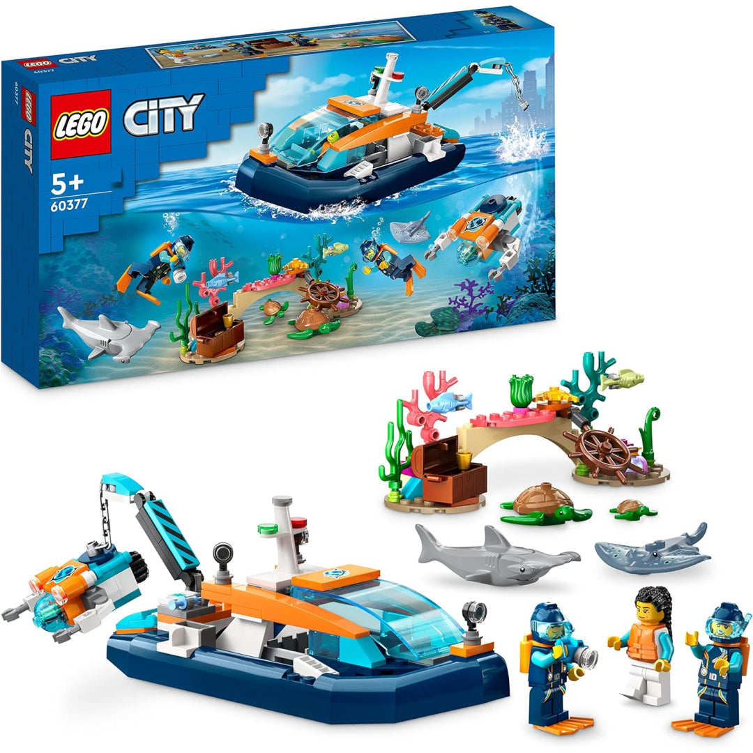 lego 60377 city explorer diving boat toy