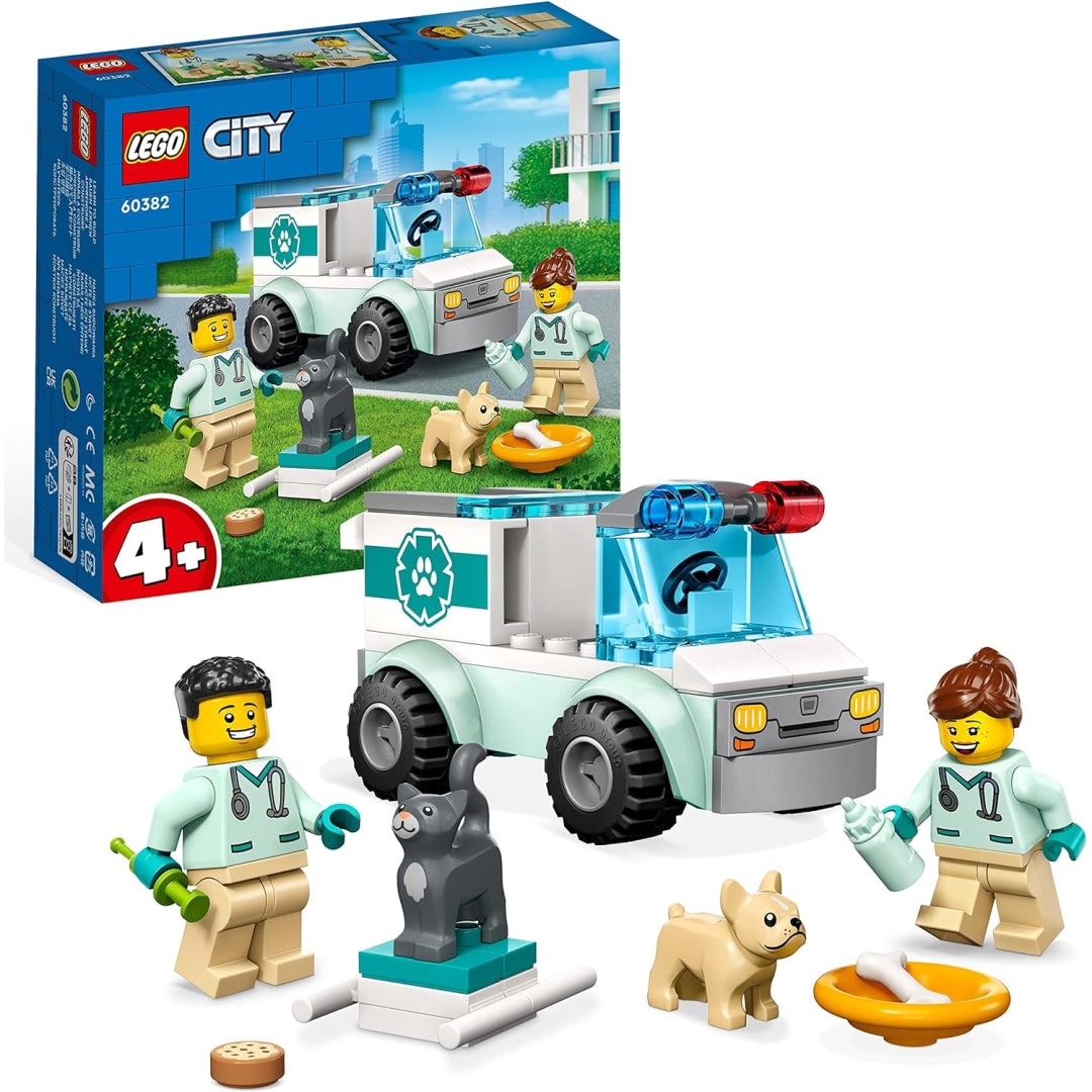 lego 60382 city vet van rescue with ambulance set