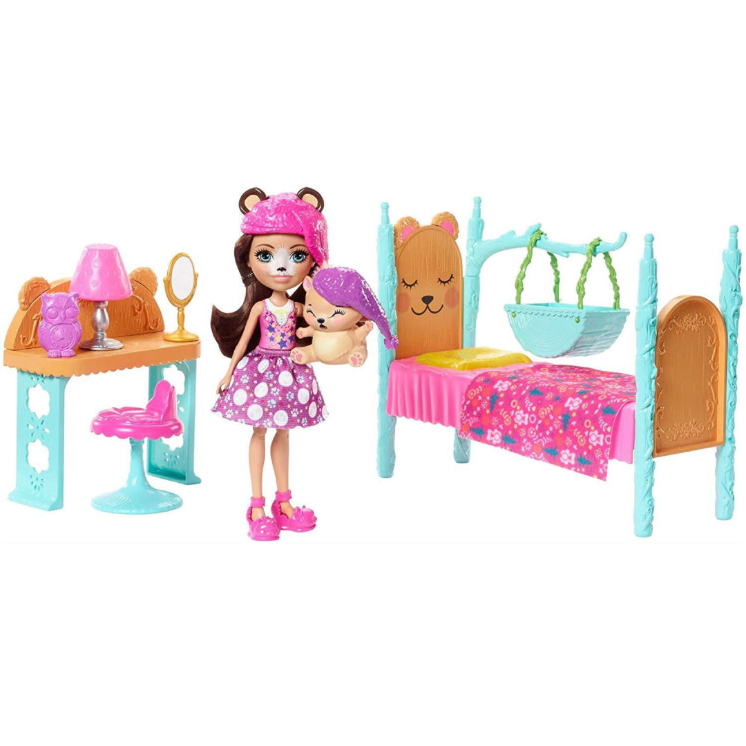 Enchantimals FRH46 Dreamy Bedroom Playset with Bren Bear Doll and Snore Figure