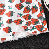 Floral strawberry high waist skirt