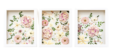 Pressed Floral three piece home decor