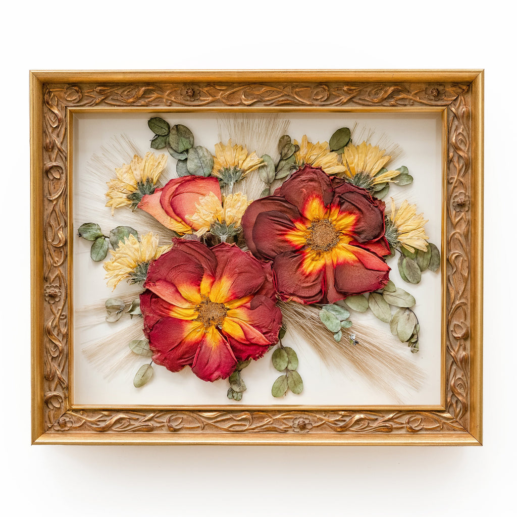 Glass Frame for Pressed Flowers, 11x14 Large Rectangle Frame with Heart  Shape Edge for Dried Flowers Double Side Glass Brass Floating Frame for  Wall